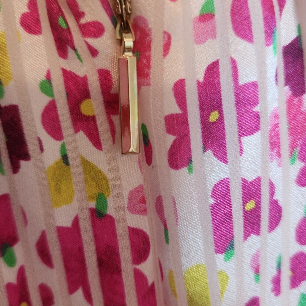 Kate Spade New York Women's 14 Marker Pink Yellow White Floral Devore Dress - Picture 7 of 7